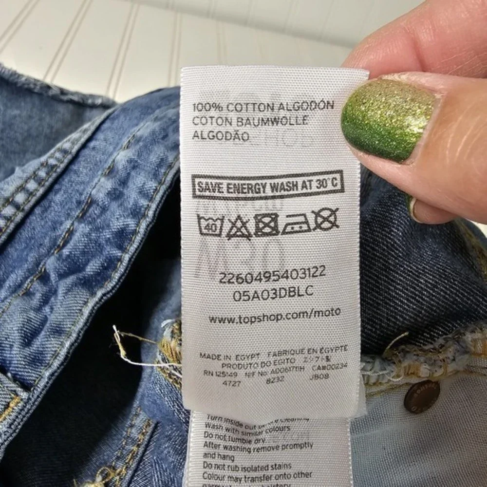 Topshop Moto Jean Shorts Women's Button Fly Size‎ 8 - Picture 5 of 10